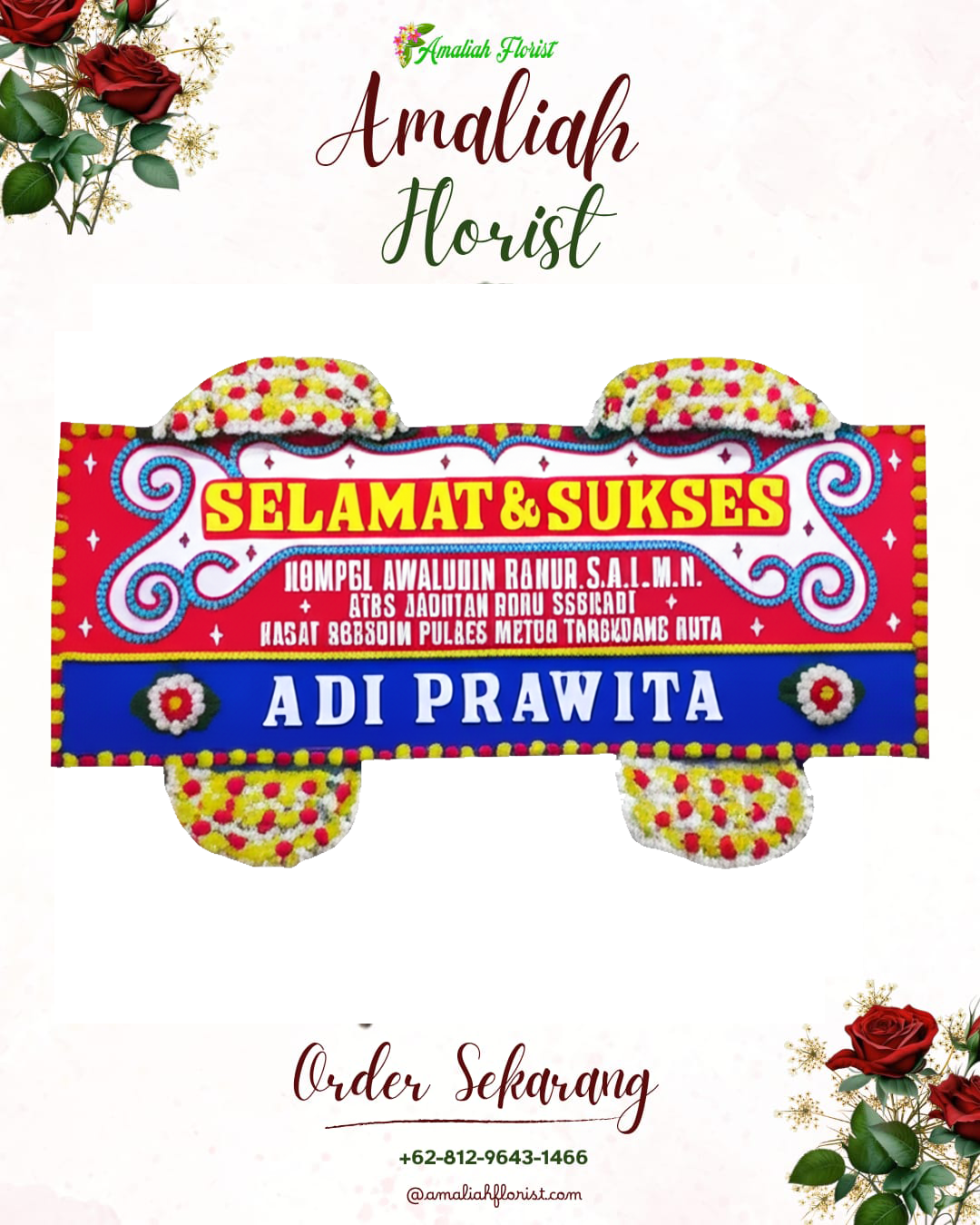 Papan Bunga Ucapan Selamat Sario